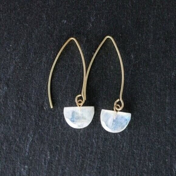 Unbranded Jewelry - Moonstone Drop Earrings Waterproof Gold, Hypoallergenic, Non-Tarnish Jewelry